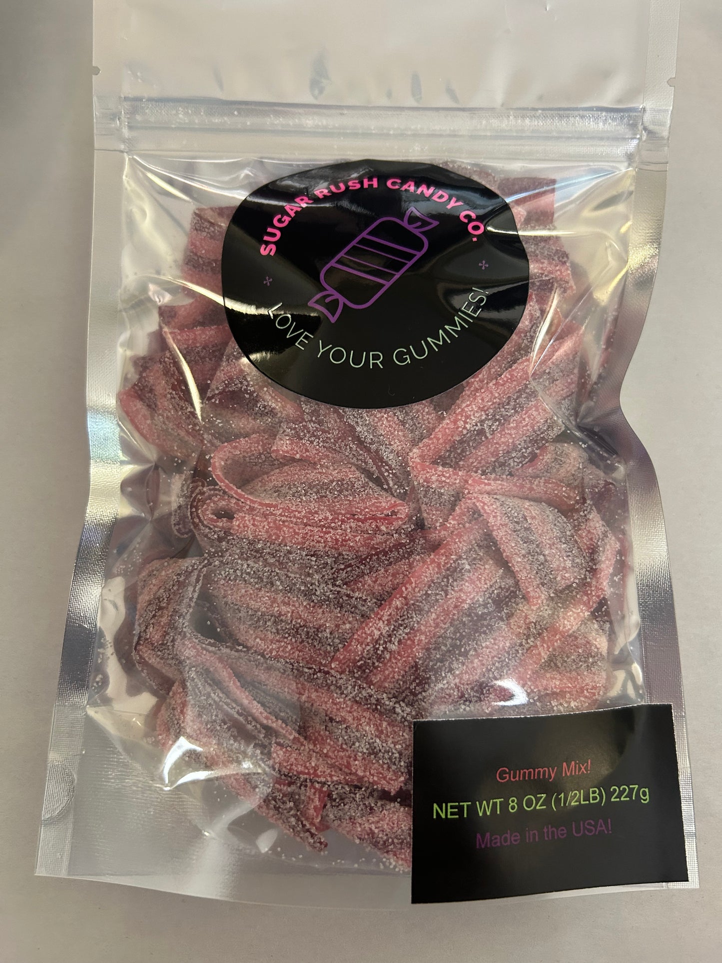 Sour Raspberry Cherry Belts (1/2 Pound Bag)